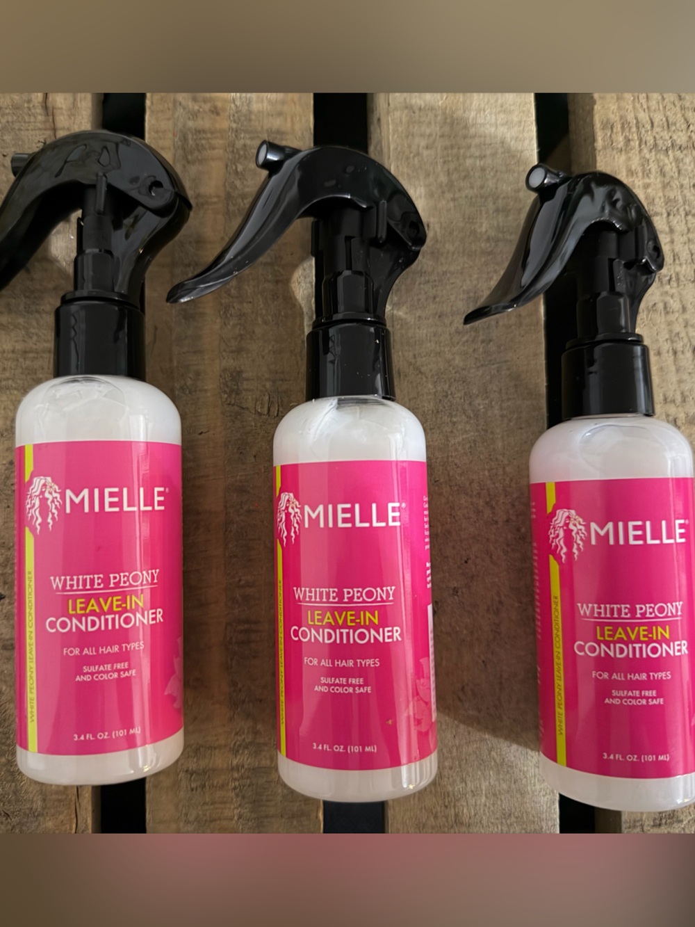 3- Mielle White Peony Leave-In Conditioner Spray - 3.4 fl oz each